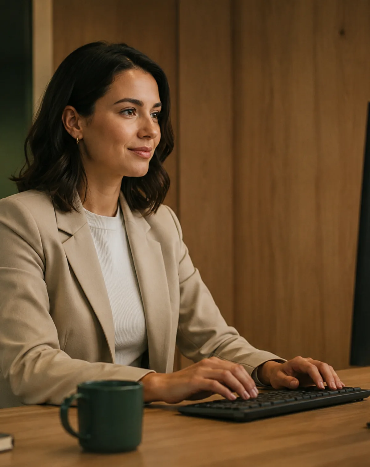 Colaboradora consultando informações com apoio do Ummo Agent